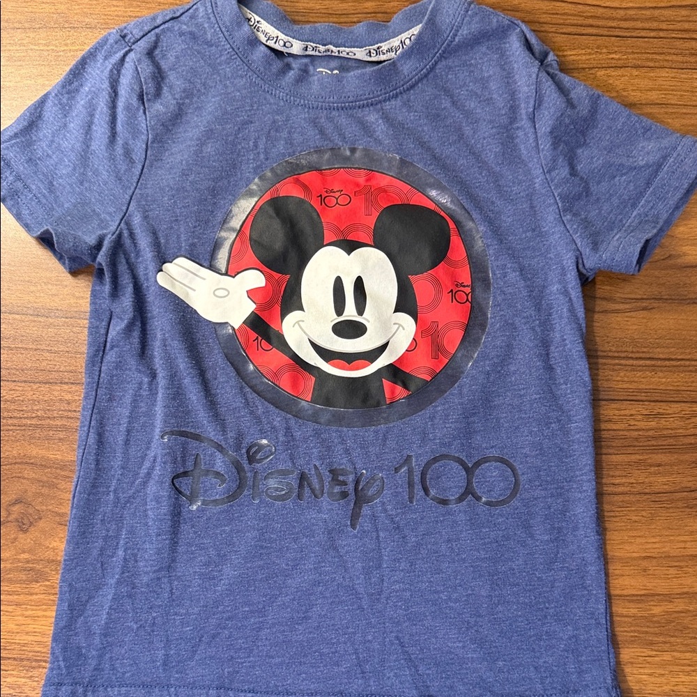 Disney100 Mickey Mouse Toddler Shirt Blue Disney Anniversary Tee